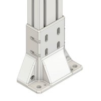 33-45903S-1 MODULAR SOLUTIONS FOOT<br>45MM X 90MM (3) SIDED FOOT W/11MM FLOOR ANCHOR HOLES